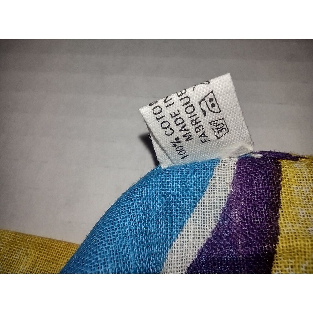 Boho Tropical Fish Print Sarong / Beach Cover-Up - Purple & Multi-Color Cotton - Picture 4 of 5